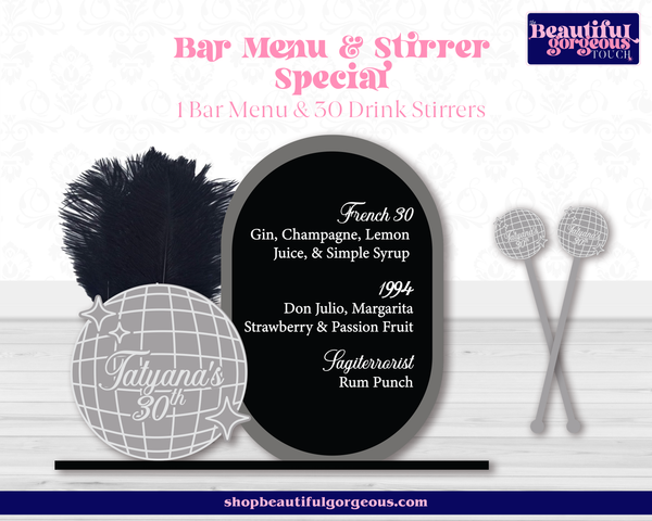 Bar Menu & Stirrer Special